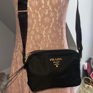 Prada Tessuto Nylon Black Camera Bag Crossbody